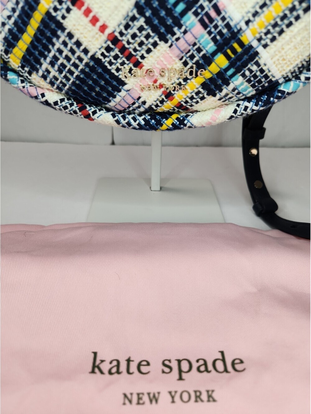 Kate Spade New York Smile Tweed Fabric Small Crossbody Parchment Multi NWOT - Picture 3 of 9